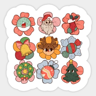 Fun Retro Christmas Designs array Sticker